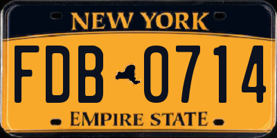NY license plate FDB0714