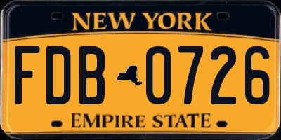 NY license plate FDB0726