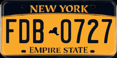 NY license plate FDB0727