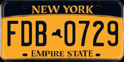 NY license plate FDB0729
