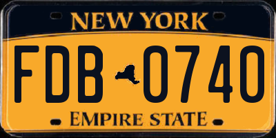 NY license plate FDB0740