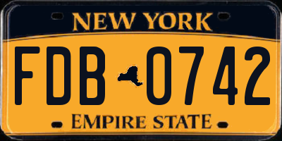 NY license plate FDB0742