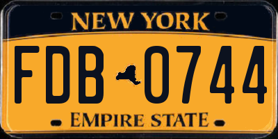 NY license plate FDB0744