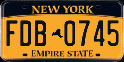 NY license plate FDB0745