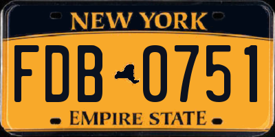 NY license plate FDB0751