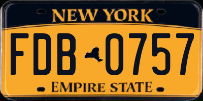 NY license plate FDB0757
