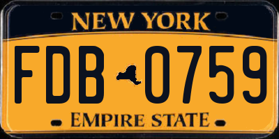 NY license plate FDB0759