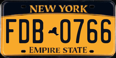 NY license plate FDB0766