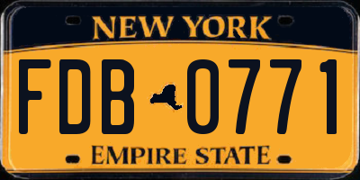 NY license plate FDB0771