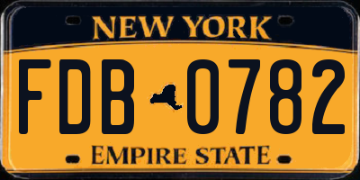 NY license plate FDB0782