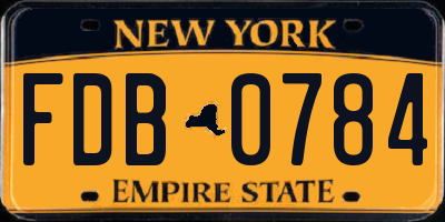 NY license plate FDB0784