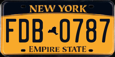 NY license plate FDB0787
