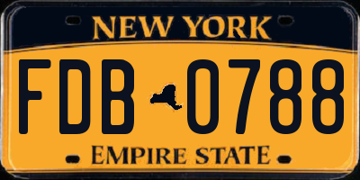 NY license plate FDB0788