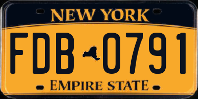 NY license plate FDB0791