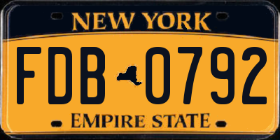 NY license plate FDB0792
