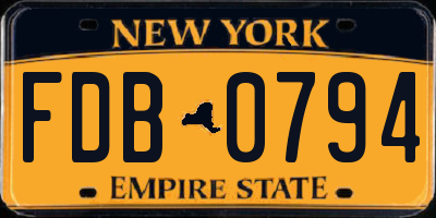 NY license plate FDB0794