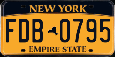 NY license plate FDB0795
