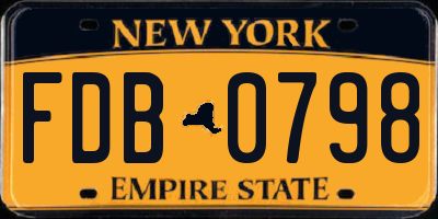 NY license plate FDB0798