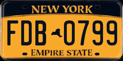 NY license plate FDB0799