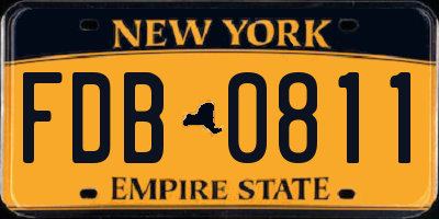 NY license plate FDB0811