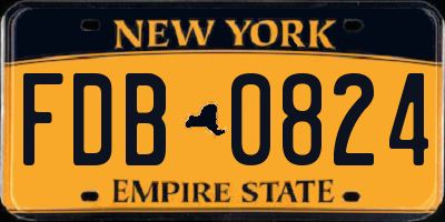 NY license plate FDB0824