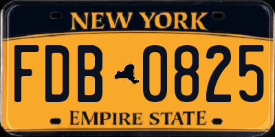 NY license plate FDB0825
