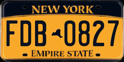 NY license plate FDB0827