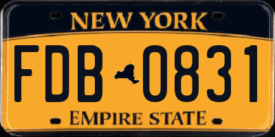 NY license plate FDB0831
