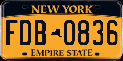 NY license plate FDB0836