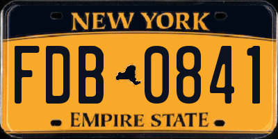 NY license plate FDB0841