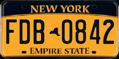 NY license plate FDB0842
