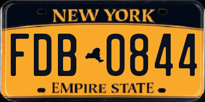 NY license plate FDB0844