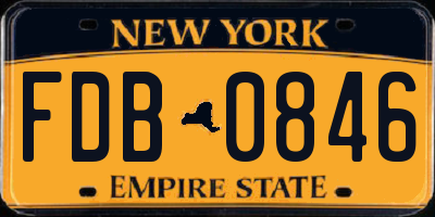 NY license plate FDB0846