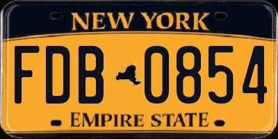 NY license plate FDB0854