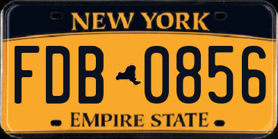 NY license plate FDB0856