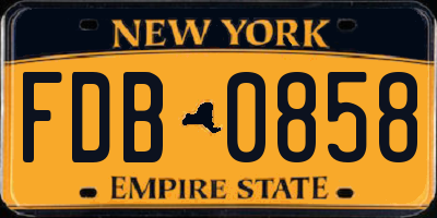 NY license plate FDB0858