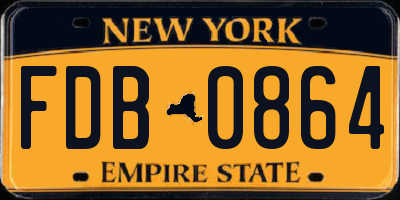 NY license plate FDB0864