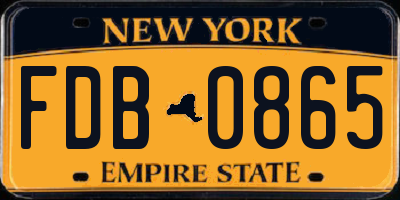 NY license plate FDB0865