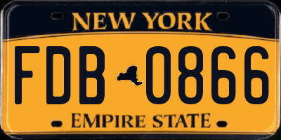 NY license plate FDB0866