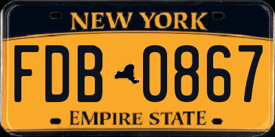 NY license plate FDB0867