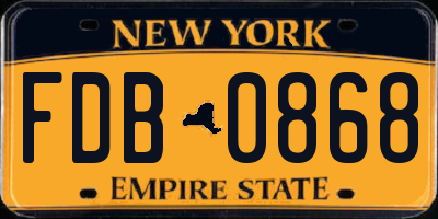 NY license plate FDB0868