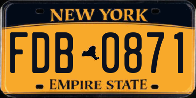 NY license plate FDB0871