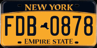 NY license plate FDB0878