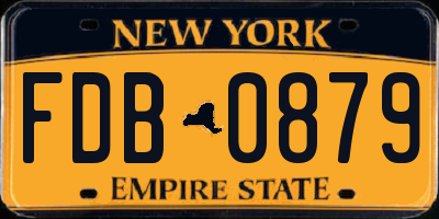 NY license plate FDB0879