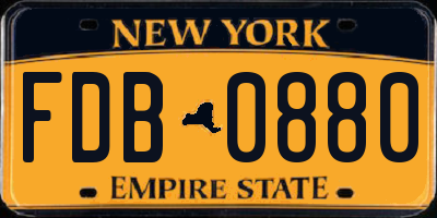 NY license plate FDB0880
