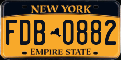 NY license plate FDB0882