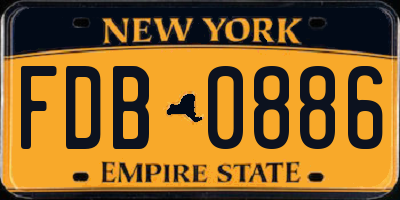 NY license plate FDB0886
