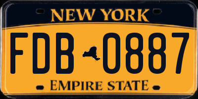 NY license plate FDB0887