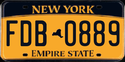 NY license plate FDB0889