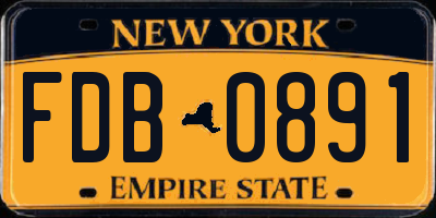 NY license plate FDB0891